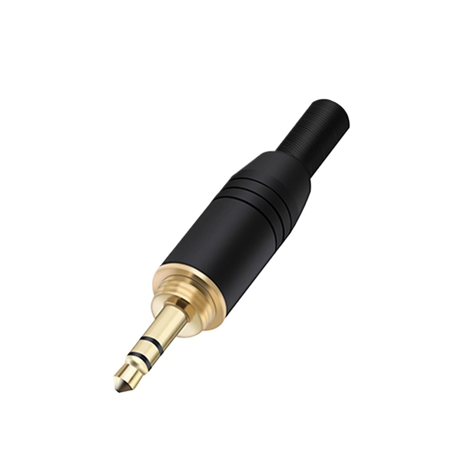 1pc Assemblaggio in alluminio Jack da 3,5 mm Maschio Spina a vite Connettore del cavo placcato in oro. Altoparlante audio stereo a 3 poli con molla(P1016 Black,10PCS)