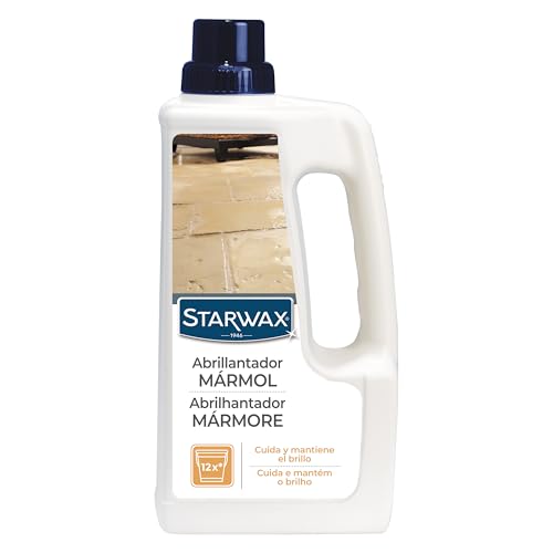 STARWAX - Leche Abrillantadora para Mármol y Piedras Naturales - Protege y reaviva el brillo - Sin aclarado -No resbala - 1L - Hasta 12 limpiezas