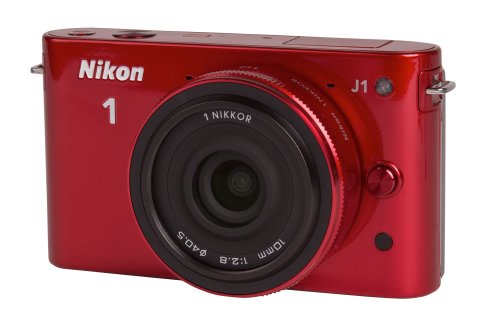 Nikon 1 J1 Kit Compact numérique hybride 10,1 Mpix Rouge glossy + Objectif 10 mm