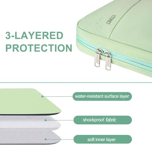 Image of Ytonet Laptop Case 15.6 inch, TSA Water Resistant Laptop Sleeve with Handle | Compatible with MacBook, HP, Dell, Lenovo, Asus Notebook, Computer Carrying Bag, Gifts for Men Women, Mint Green