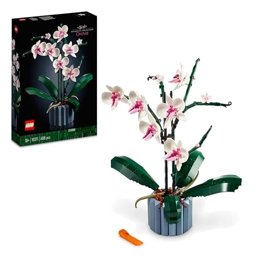LEGO 10311 Icons Orchidea, Set Collezione Botanica Piante Artificiali, Modellino da Costruire con Fiori Finti, Kit Modellismo per Adulti, Hobby Creativi, Idee Regalo per Donna o Uomo, Moglie o Marito