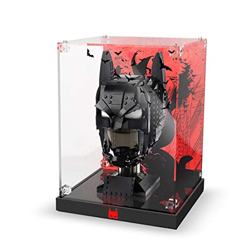 Vitrina acrílica para casco de Batman de Lego 76182, 3 mm acrílico para Lego 76182 (no incluye juego de bloques de sujeción)
