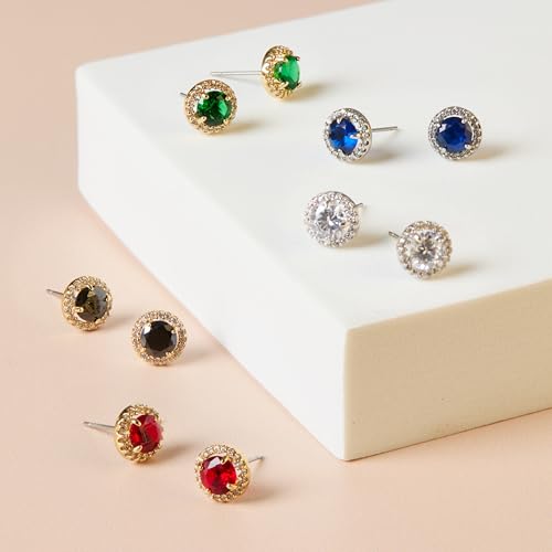 Rocksbox Kate Studs - Cubic Zirconia Pave - High Polish Plating - Premium Quality Jewelry - 9mm4