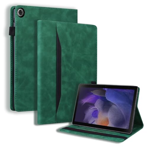 Étui portefeuille vert pour Samsung Galaxy Tab A11 8.7 SM-X133 avec support vidéo intégré