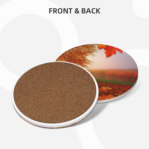 Dessous de verre d'automne en céramique absorbante avec support