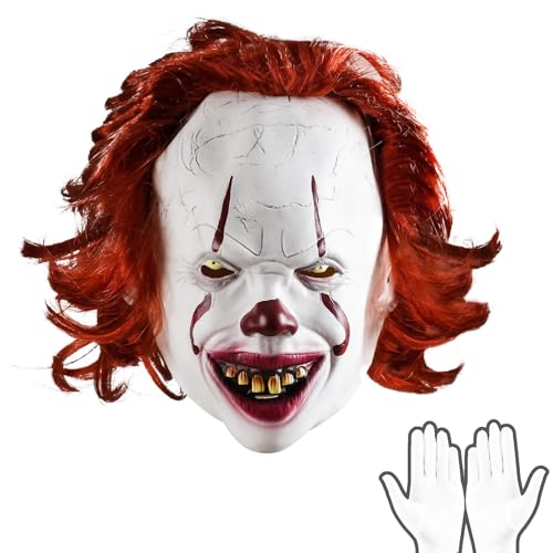 Payasos, Home NEOELASIEN - 2 máscaras de payaso espeluznante de Halloween, máscara de látex para asesino de terror y sonrisa, para payaso cosplay