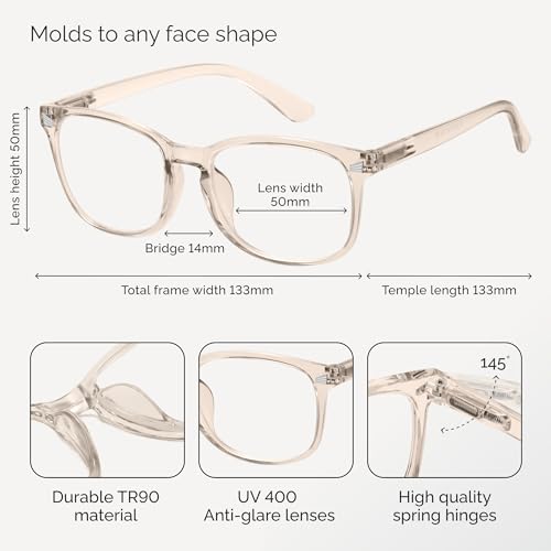 Image of CCVOO Reading Glasses for Women /Men, Eyeglasses, Blue Light Readers for Women /Men, Computer Eye Glasses, Cheaters