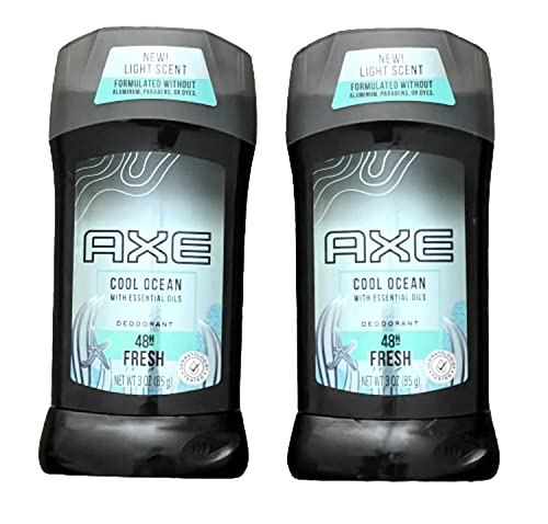2 pack AXE Aluminum-Free Deodorant 3oz each for Men w/Essential Oils Cool Ocean Aluminum Free 48hr Protection