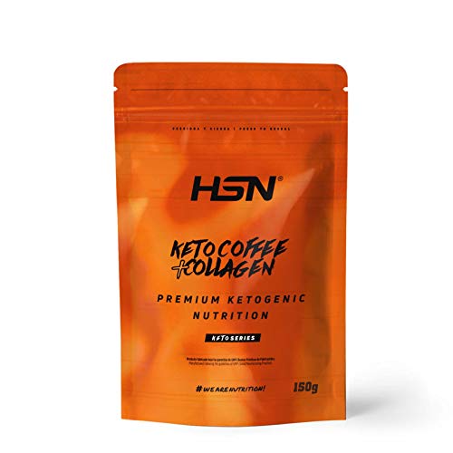 Café con Colágeno Hidrolizado Bovino de HSN | 150 g = 6 Tomas por Envase | Ideal Dieta Keto | 18 Gramos de Colágeno por…