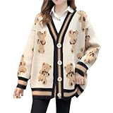 Women Kawaii Bear Cardigan Anime Sweater Kimono Girl Aesthetic Cute Japanese Korean Preppy Knitted T