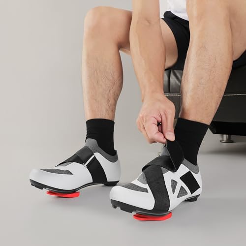 Image of KESCOO Unisex Cycling Shoes Compatible with Peloton Bike & SPD Indoor Outdoor Road Bike Cycling Shoe for Men Women, 1 Hook and Loop Strap, with Delta Cleats
