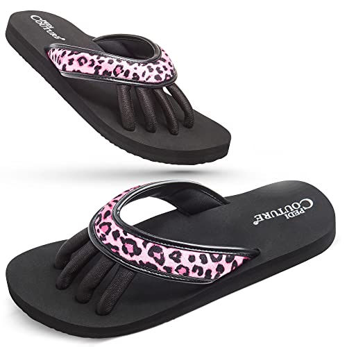 Image of Pedi Couture Pedicure Sandals with Built In Toe Separators for Women - Comfortable Spa Style Flip Flops for Home, Salon, Yoga & Gym Use