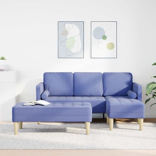 Teenpull Lot de 2 canapés - Bleu jean - 173 x 131 x 67 cm - Housse en tissu - Design moderne -...