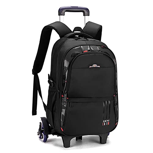 LLXNQ026 Sac à Dos de Voyage avec roulettes, Sac à Dos pour Ordinateur Portable 15,6 Pouces, Sac à Dos d'école étanche à roulettes 35L,B-6 Wheels Cover
