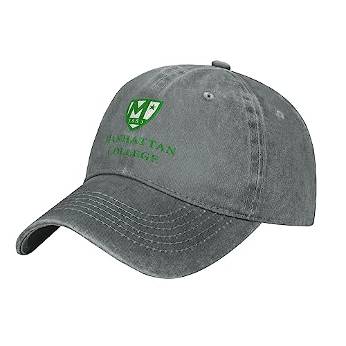 Manhattan A College Large Logo Unisex Adjustable for Hat Baseball Cap Casquette Gray