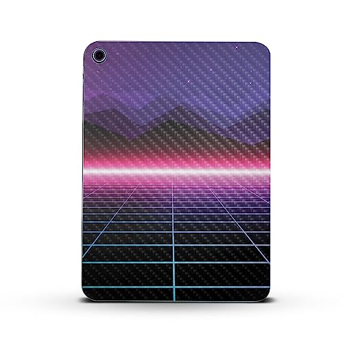 Image of MightySkins Carbon Fiber Skin Compatible with Apple iPad 10.9 inch 10th Gen (2022) Full Wrap Kit - Synthwave | Protective, Durable Textured Carbon Fiber Finish | Easy to Apply | Made in The USA