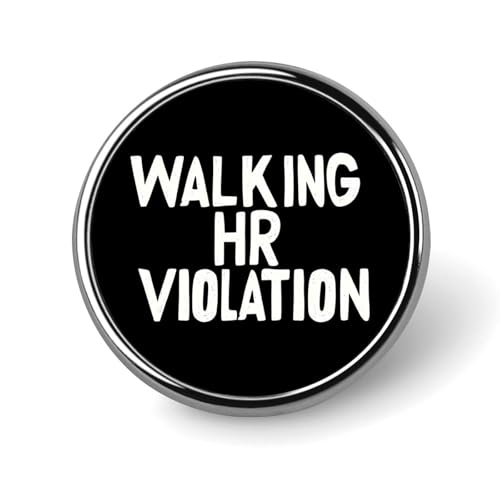 Walking HR Violation Round Brooch Pins Elegant Buttons Badges No Sew Lapel for Shawl Coat Unisex Accessories