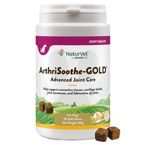 NaturVet Joint Care Supplements – 70 Chews for Dogs – Essential Dog Hip & Joint Support for Adult & Puppies with Glucosamine, Chondroitin, Green Lipped Mussel - Vet Approved