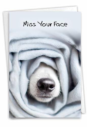 NobleWorks Dog Gone – Tarjeta de felicitación Miss You con sobre (4.63 x 6.75 pulgadas) – C9265AMYG