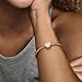 PANDORA Moments Sparkling Crown O Pavé Clasp Snake Chain Bracelet - Cubic Zirconia & 14k Gold-Plated Charm Bracelet for Women - Compatible Moments Charms - 7.9
