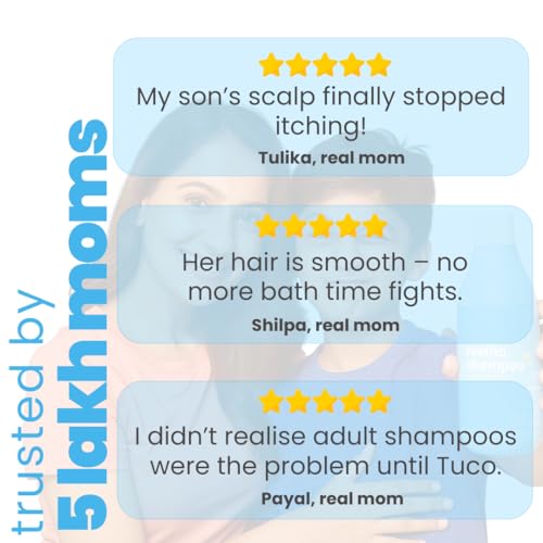 Image of Tuco Kids Shampoo 50 ml With Hibiscus, Soapnut, Almond | Mild, Conditioning & Nourishing | All Type Hair | Ages 2-5, 4-10, 10-15, 5-10 Years | Paraben, SLS, Sulphate & Tear Free | pH 5.5, Vegan