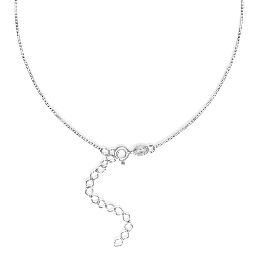 925Collections925 Sterling Silver Box Chain 0.8 mm Necklace, 18" + 2" Extension