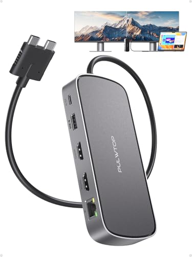 Image of MacBook Pro Docking Station Dual Monitor 4K@60Hz for MacBook Air /Pro M5 /M4 /M3 Pro & Max, Mac Docking Station Dual Monitor with 2 HDMI, PD, Ethernet, USB A /C 10Gbps, SD /TF, USB 2.0