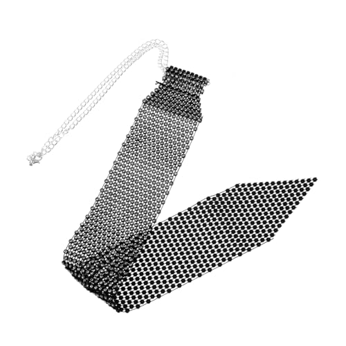 Healvian Corbatín de Fiesta con Incrustaciones de Brillantes Accesorio Unisex Elegante para Banquetes y Bodas Diseño Único y Llamativo para Festivales de Música