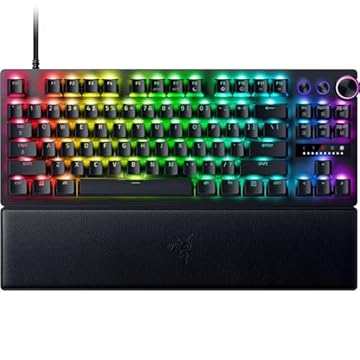 Razer Teclado para jogos Huntsman V3 Pro TKL Esports: interruptores ópticos analógicos com acionamento rápido e acionamento ajustável - teclas de mídia e mostrador - teclas PBT duplas - placa superior