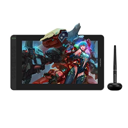 HUION Kamvas 13 Tableta Grafica con Pantalla, Tableta Grafica de 13,3 Pulgadas con Pantalla Laminada Completa, 8 Teclas de Acceso Directo, Compatible con Android, para Trabajo y Estudio Remoto,Negro