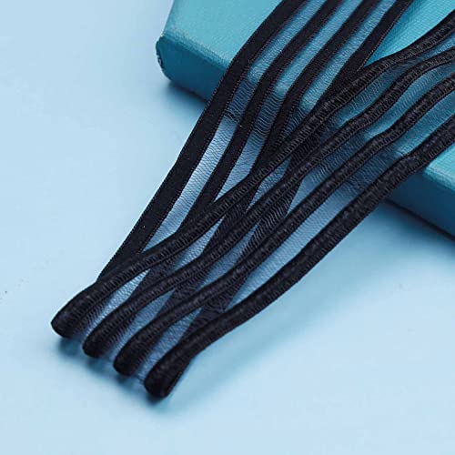 Vintage Hollow Lace Choker Necklace Black Tulle Lace Collar Necklaces Thin Wide Choker Necklaces Short Plain Black Necklace Gothic Tattoo Choker Necklaces Retro 90s Choker Necklace Chain Jewelry for Women (Style A)3