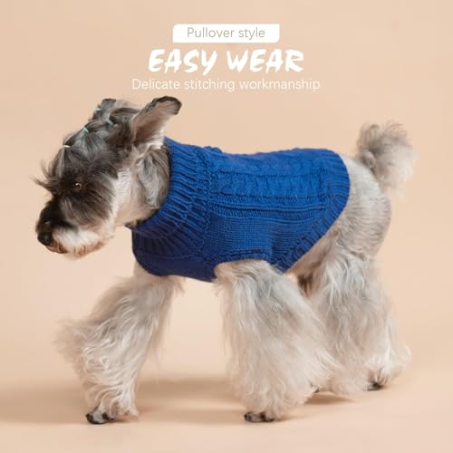 Image of BINGPET Dog Sweater for Small Dogs, Turtleneck Knitted Clothes