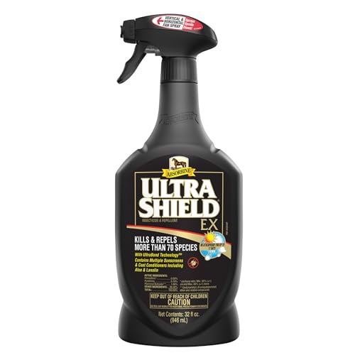 Absorbine UltraShield EX 32oz Sprayer Insecticide, Kills & Repels Flies, Mosquitoes, Ticks, Fleas, Lice, Use on Horses, Dogs, Premises