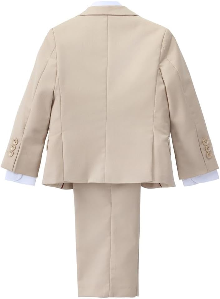 Dressy Daisy 5-Piece Boys Slim Fit Tuxedo Suit Set Formal Outfit Wear Toddler Kids Size 2T-13