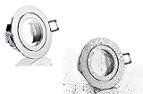 IP44 Aluminuim-Einbaustrahler - chrom glänzend - rund - Badezimmer/Feuchtraum geeignet - Deckenstrahler - Einbauspot - für LED GU10/MR16 230V/12V