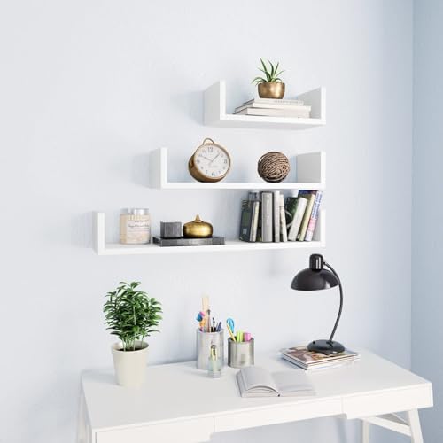 Xichuzi Estante de Pared 3 Unidades, Baldas De Pared, Estantería Pared, Estantería Libros, Baldas Cocina, aglomerado Blanco