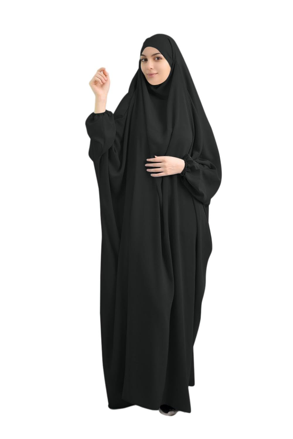 RUIG Women Muslim Dress Prayer Abaya Islamic Robe Maxi African Kaftan Islam Dubai Turkey Full Length Dress with Hijab