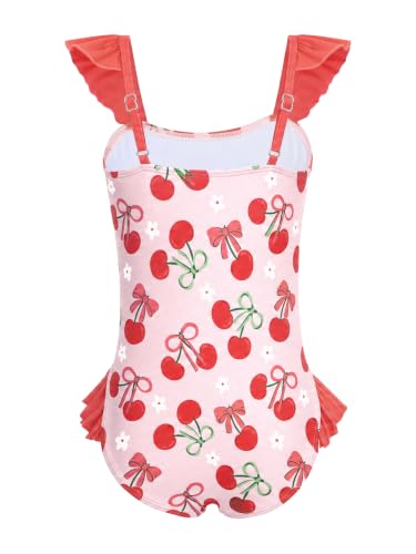 Image of DAXIANG Girls One Piece Ruffle Strap Swimsuit Quick Dry Mermaid Swimwear Beach Sport Bathing Suit for Toddler Kids 4-11 Years