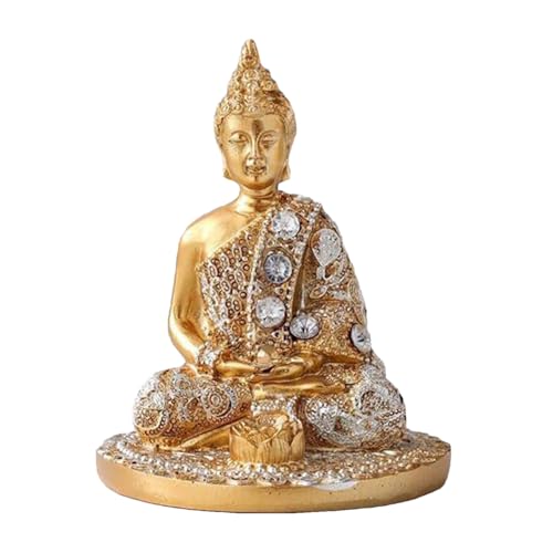 Penlimly Petite Statue de Bouddha,Porte Encens Zen Brûleur Décoration | Décoration Assise pour Méditation Yoga Salon de Thé Fenêtre Cuisine Bureau...