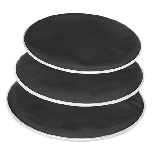 ibasenice Drum Heads 3pcs Double Layer Silent Mute Mesh Replacement Drum Pads for