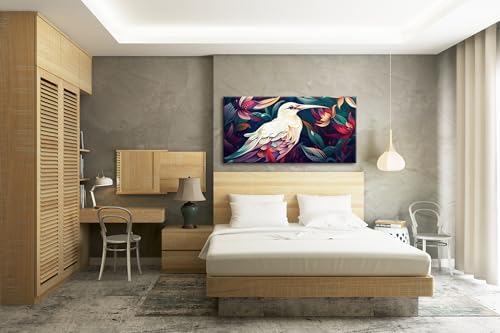 Impression d'art oiseau blanc panorama tableau 80x40 cm - 5
