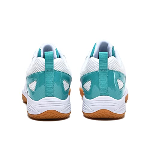 Condromly Women's Light 22 Lightweight Cushioning Pickleball Court Shoes (White/Mint Green, 41) #TOP4