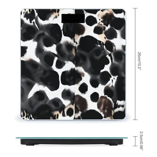 Báscula digital de vidrio templado con diseño Cow Fur miniatura 2
