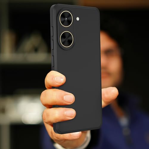 Image of A rtistque Back Cover Case for Poco C71 4G / Redmi A5 4G with Camera Protection | Shockproof TPU | Stylish Protective Design | Slim Fit | Ultra Matte | Poco C71 / Redmi A5 Back Cover - Black