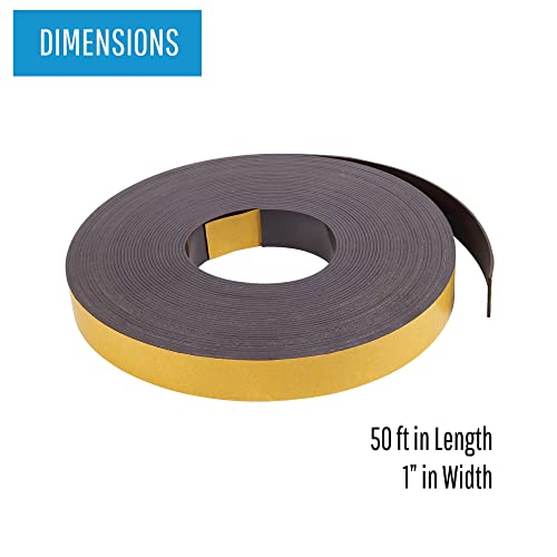 Mastervision Tape Roll Adhesive Magnetic, 1" X 50', Black #TOP1
