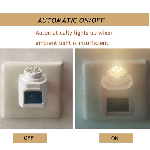 Image of TWDRTDD Dusk to Dawn Sensor Plug in Night Light,Warm White,LED Automatic Light-Sensing Night Light Great for Making Your Own Decorative Night Lights,1-Pack (Light-Sensing)