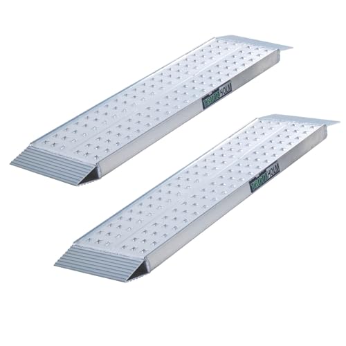 TRUTZHOLM 2 x Auffahrrampen 150 x 28 cm Traglast 540 kg Alu grau gelocht Verladerampen