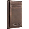 Travelambo Slim Wallet Front Pocket Minimalist Leather RFID Blocking Medium Size