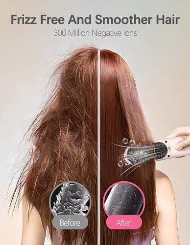 Cepillo alisador de cabello inalámbrico rosa portátil miniatura 5