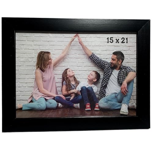 Kit 4 Porta-Retrato 15x21 Moldura Preta Com Vidro Para Foto Premium IMPORT&SHOP